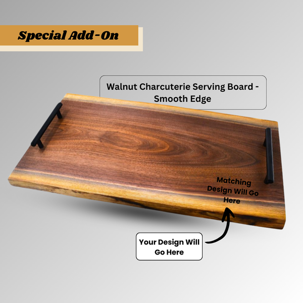 Circling Leaves Personalized Live Edge Walnut Cutting Board