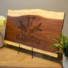 Personalized Custom Engraved Rustic Wedding Live Edge Walnut Cutting Board