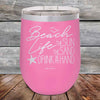 BEACH LIFE The Sun The Sand Drink in my Hand- Powder Coated Etched Tumbler