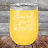 BEACH LIFE The Sun The Sand Drink in my Hand- Powder Coated Etched Tumbler