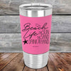 BEACH LIFE The Sun The Sand Drink in my Hand - Premium Silicone Wrapped Engraved Tumbler