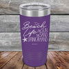 BEACH LIFE The Sun The Sand Drink in my Hand - Powder Coated Etched Tumbler