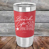 BEACH LIFE The Sun The Sand Drink in my Hand - Premium Silicone Wrapped Engraved Tumbler