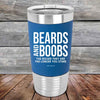 Beards and Boobs The Bigger They Are The Longer You Stare - Premium Silicone Wrapped Engraved Tumbler