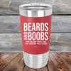 Beards and Boobs The Bigger They Are The Longer You Stare - Premium Silicone Wrapped Engraved Tumbler