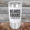 Beards and Boobs The Bigger They Are The Longer You Stare - Premium Silicone Wrapped Engraved Tumbler