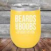 Beards And Boobs The Bigger They Are The Longer You Stare- Powder Coated Etched Tumbler