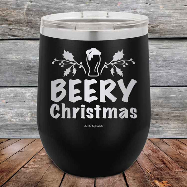 Beery Christmas - 12 oz Powder Coated Etched Tumbler