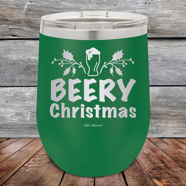 Beery Christmas - 12 oz Powder Coated Etched Tumbler