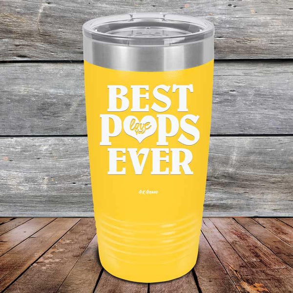 Best Pops Ever Love You - Powder Coated Etched Tumbler - GK GRAND GIFTS