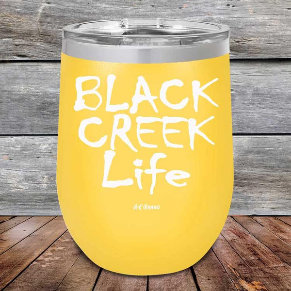 Black Creek Life - Powder Coated Etched Tumbler - GK GRAND GIFTS