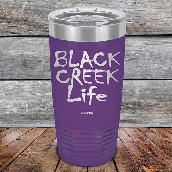 Black Creek Life - Powder Coated Etched Tumbler - GK GRAND GIFTS