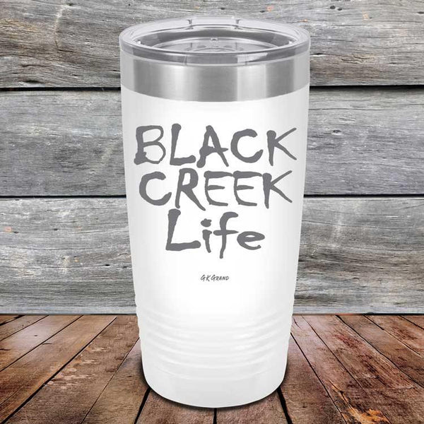 Black Creek Life - Powder Coated Etched Tumbler - GK GRAND GIFTS