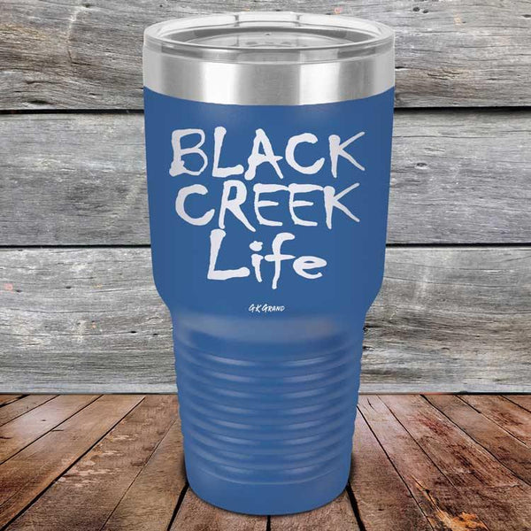 Black Creek Life - Powder Coated Etched Tumbler - GK GRAND GIFTS