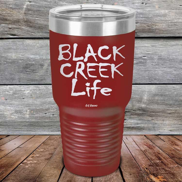 Black Creek Life - Powder Coated Etched Tumbler - GK GRAND GIFTS