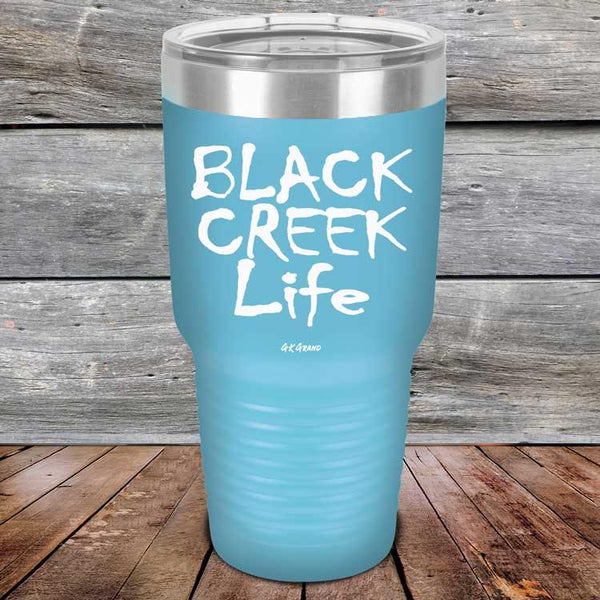 Black Creek Life - Powder Coated Etched Tumbler - GK GRAND GIFTS