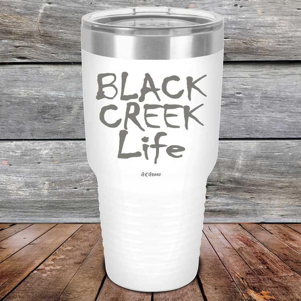 Black Creek Life - Powder Coated Etched Tumbler - GK GRAND GIFTS