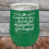 Camping where friends & marshmallows Get Toasted - Powder Coated Etched Tumbler