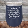 Camping where friends & marshmallows Get Toasted - Powder Coated Etched Tumbler