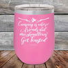 Camping where friends & marshmallows Get Toasted - Powder Coated Etched Tumbler