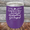 Camping where friends & marshmallows Get Toasted - Powder Coated Etched Tumbler