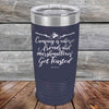 Camping where friends & marshmallows Get Toasted - Powder Coated Etched Tumbler