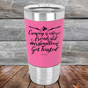 Camping where friends & marshmallows Get Toasted - Premium Silicone Wrapped Engraved Tumbler