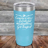 Camping where friends & marshmallows Get Toasted - Powder Coated Etched Tumbler