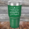 Camping where friends & marshmallows Get Toasted - Powder Coated Etched Tumbler