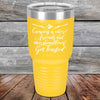 Camping where friends & marshmallows Get Toasted - Powder Coated Etched Tumbler