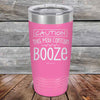 CAUTION This May Contain Booze - Powder Coated Etched Tumbler