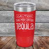 CAUTION This May Contain Tequila - Powder Coated Etched Tumbler