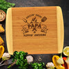 Papa Griillin' Great & Flippin' Awesome - 2-Tone Bamboo Cutting Board