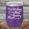 Day Drinking at the Pool is My Happy Place - Powder Coated Etched Tumbler