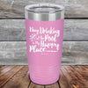 Day Drinking at the Pool is My Happy Place - Powder Coated Etched Tumbler