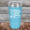 Day Drinking at the Pool is My Happy Place - Powder Coated Etched Tumbler