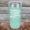 Day Drinking at the Pool is My Happy Place - Powder Coated Etched Tumbler