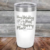 Day Drinking at the Pool is My Happy Place - Powder Coated Etched Tumbler