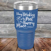 Day Drinking at the Pool is My Happy Place - Powder Coated Etched Tumbler