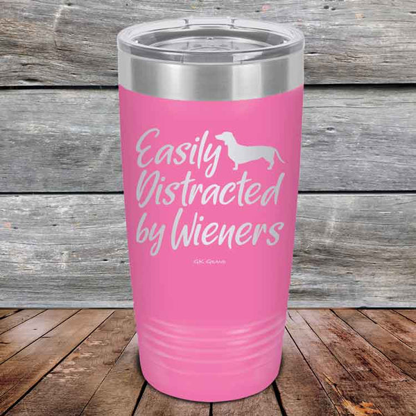 Easily Distracted by Wieners - 20 oz & 30 oz Powder Coated Etched Tumbler