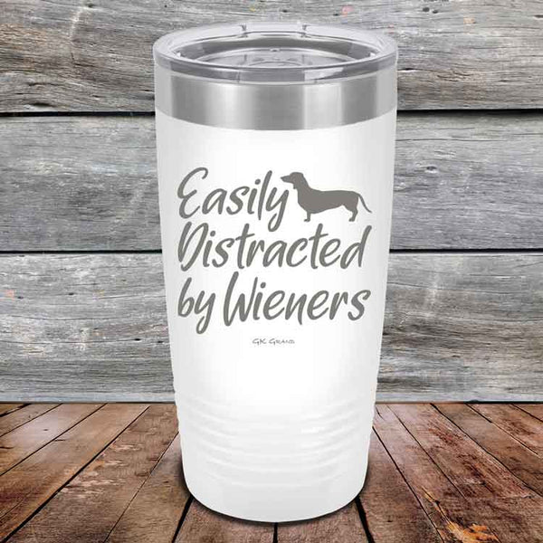 Easily Distracted by Wieners - 20 oz & 30 oz Powder Coated Etched Tumbler