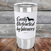 Easily Distracted by Wieners - 20 oz Premium Silicone Wrapped Engraved Tumbler