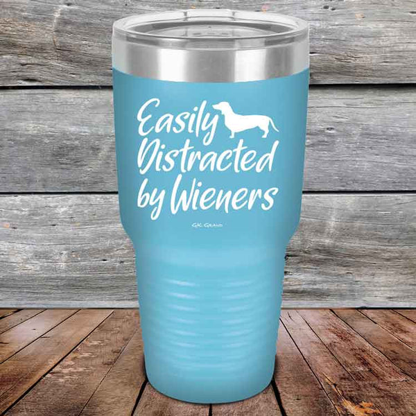 Easily Distracted by Wieners - 20 oz & 30 oz Powder Coated Etched Tumbler