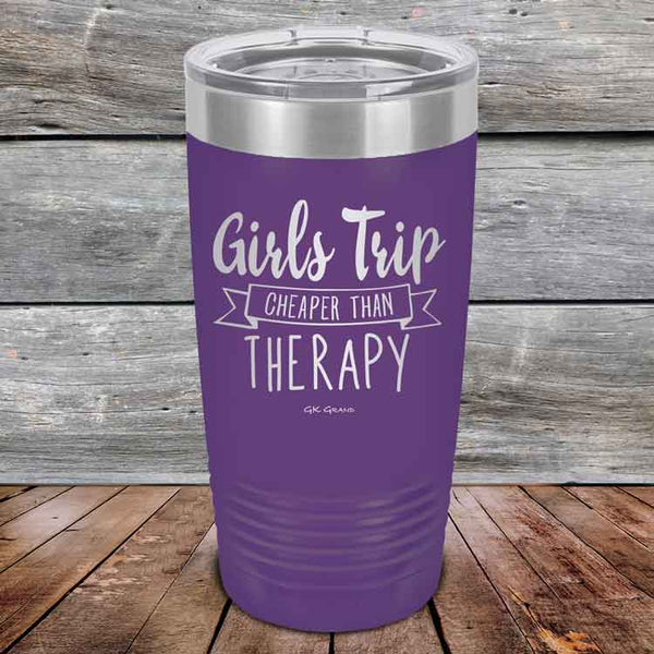 Girls Trip is Cheaper than Therapy - 30 oz Powder Coated Etched Tumbler