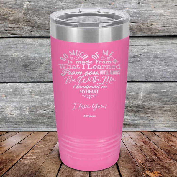 Heart Felt Words of Love and Appreciation - Powder Coated Etched Tumbler - GK GRAND GIFTS