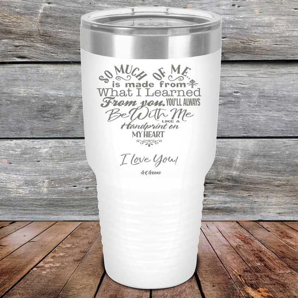 Heart Felt Words of Love and Appreciation - Powder Coated Etched Tumbler - GK GRAND GIFTS