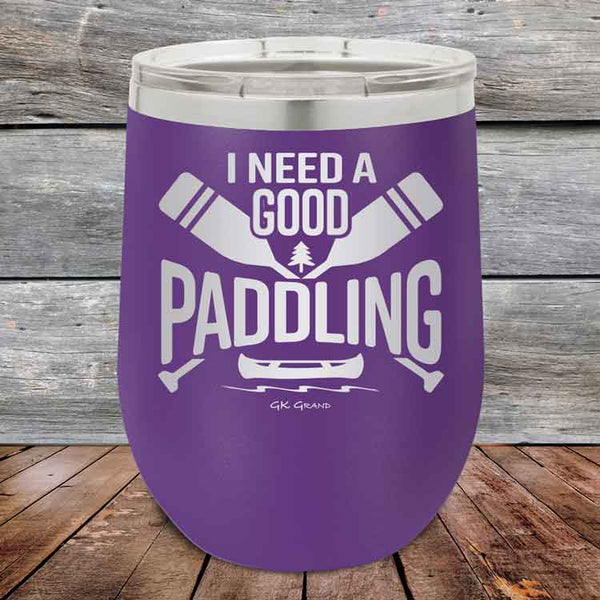 I Need a Good Paddling - 12 oz Powder Coated Etched Tumbler