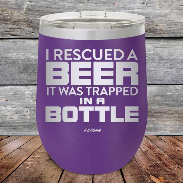 I Rescued A Beer It Was Trapped In A Bottle - Powder Coated Etched Tumbler - GK GRAND GIFTS