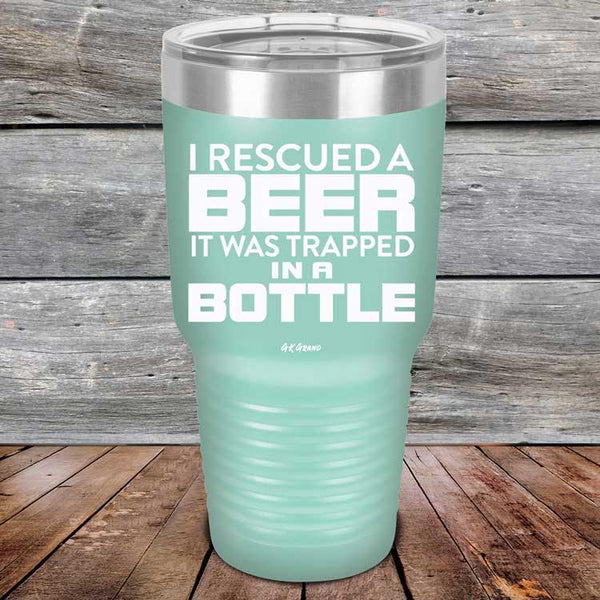 I Rescued A Beer It Was Trapped In A Bottle - Powder Coated Etched Tumbler - GK GRAND GIFTS