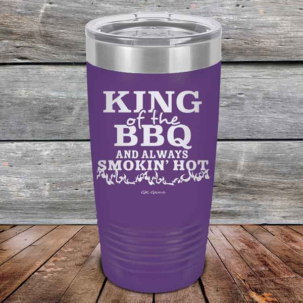 King of the BBQ Always Smokin Hot - Powder Coated Etched Tumbler